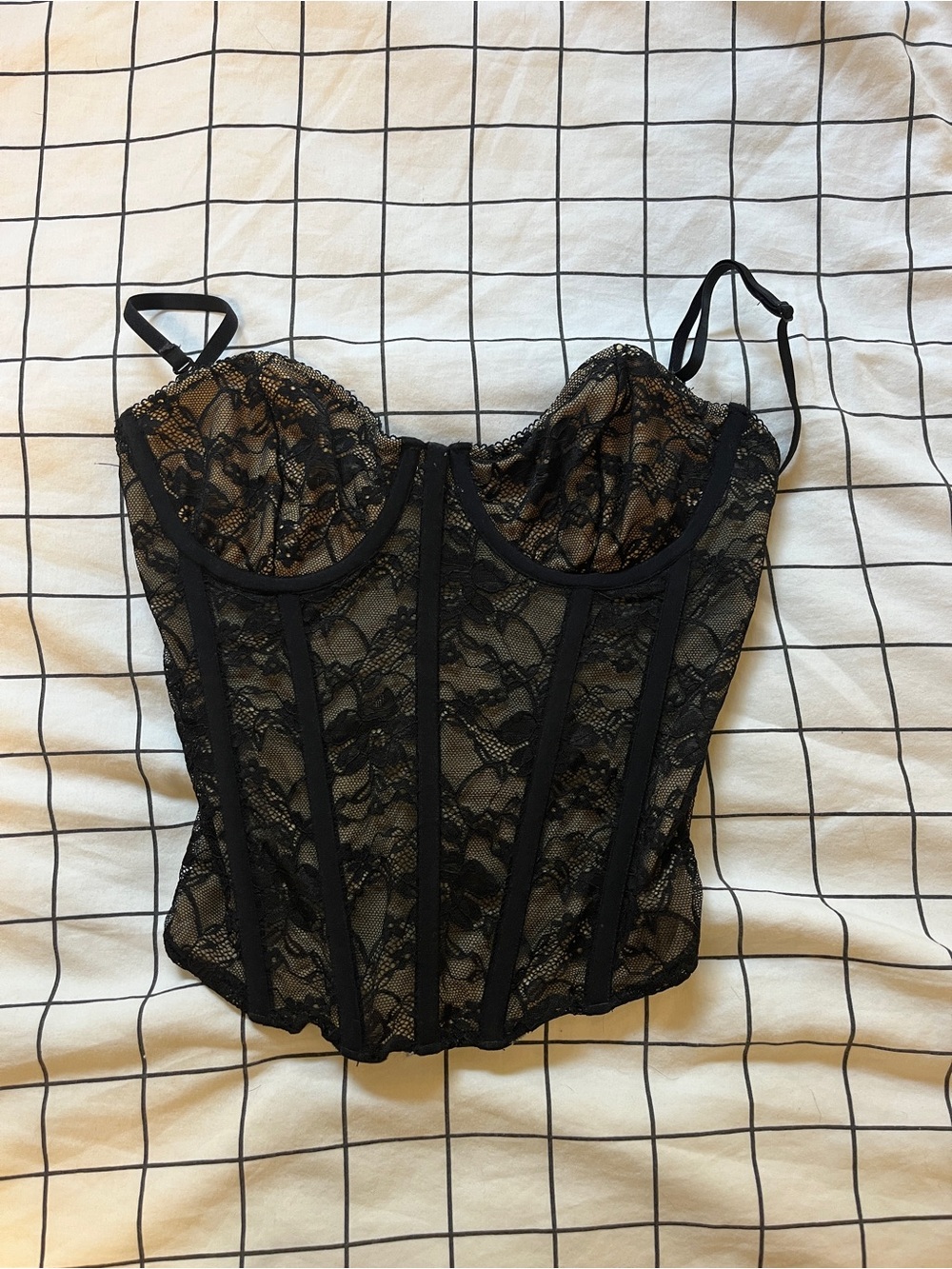 Garage Black Lace Bustier Corset Top
